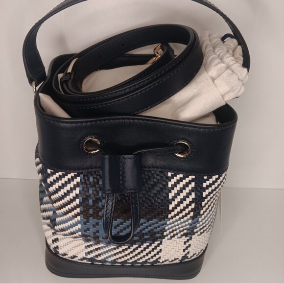 BRAND NEW TORY BURCH ROBINSON PLAID BUCKET BAG - Picture 6 of 10